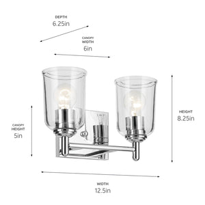 Kichler - 45573CHCLR - Two Light Bath - Shailene - Chrome