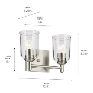 Kichler - 45573NICLR - Two Light Bath - Shailene - Brushed Nickel