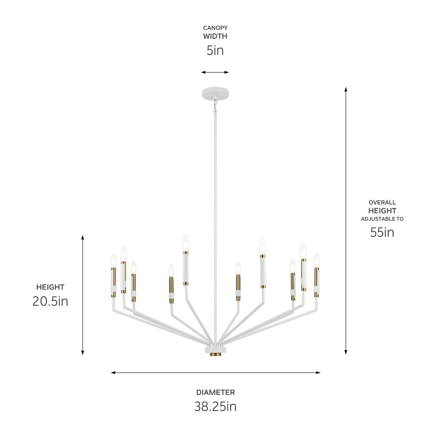 Kichler - 52348WH - Ten Light Chandelier - Armand - White