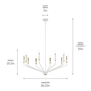 Kichler - 52348WH - Ten Light Chandelier - Armand - White