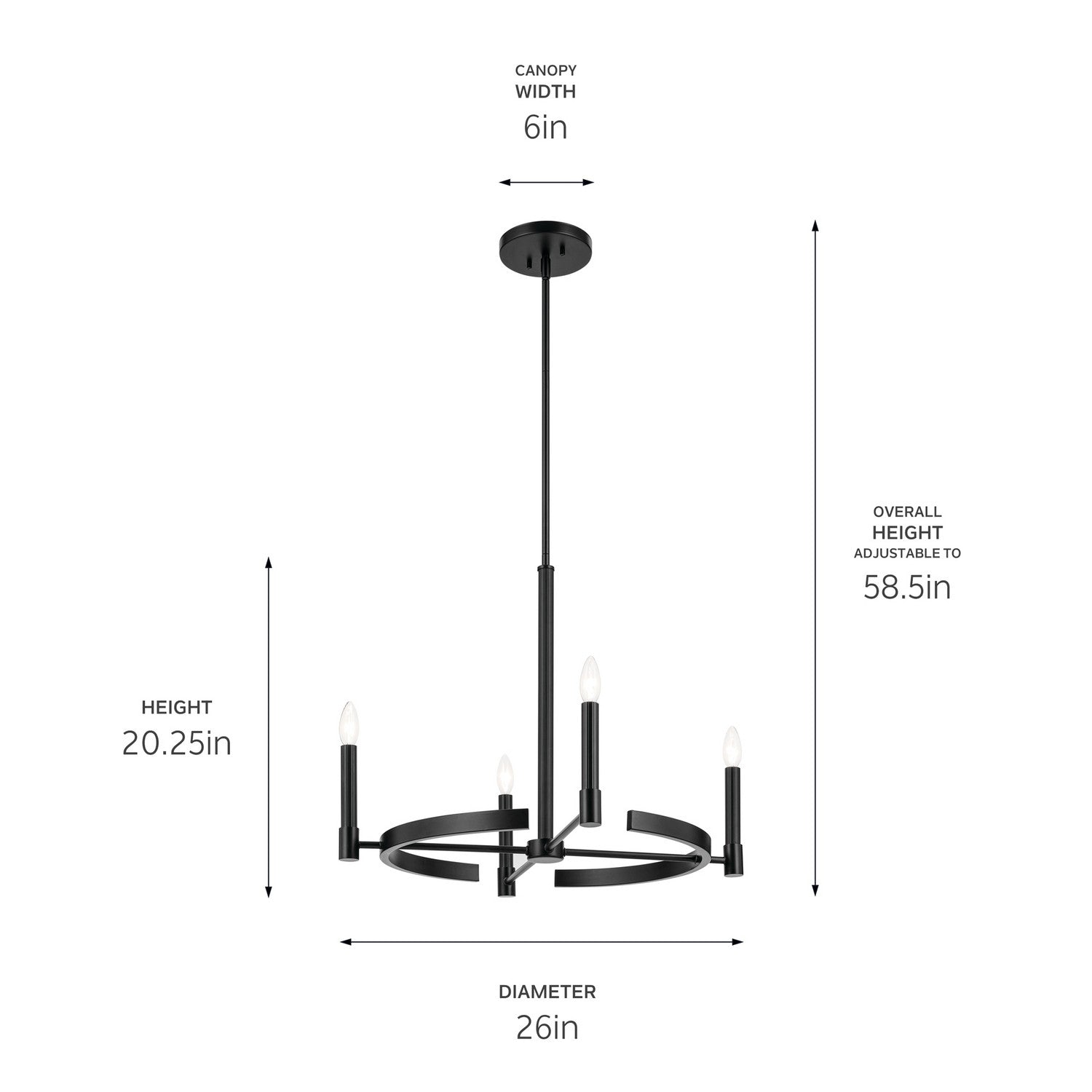Kichler - 52426BK - Four Light Chandelier - Tolani - Black