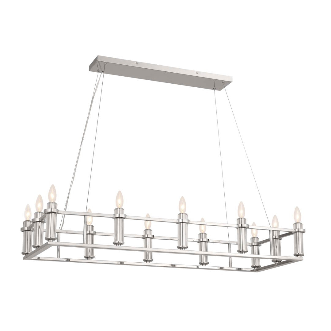 Kichler - 52492PN - 12 Light Linear Chandelier - Rosalind - Polished Nickel