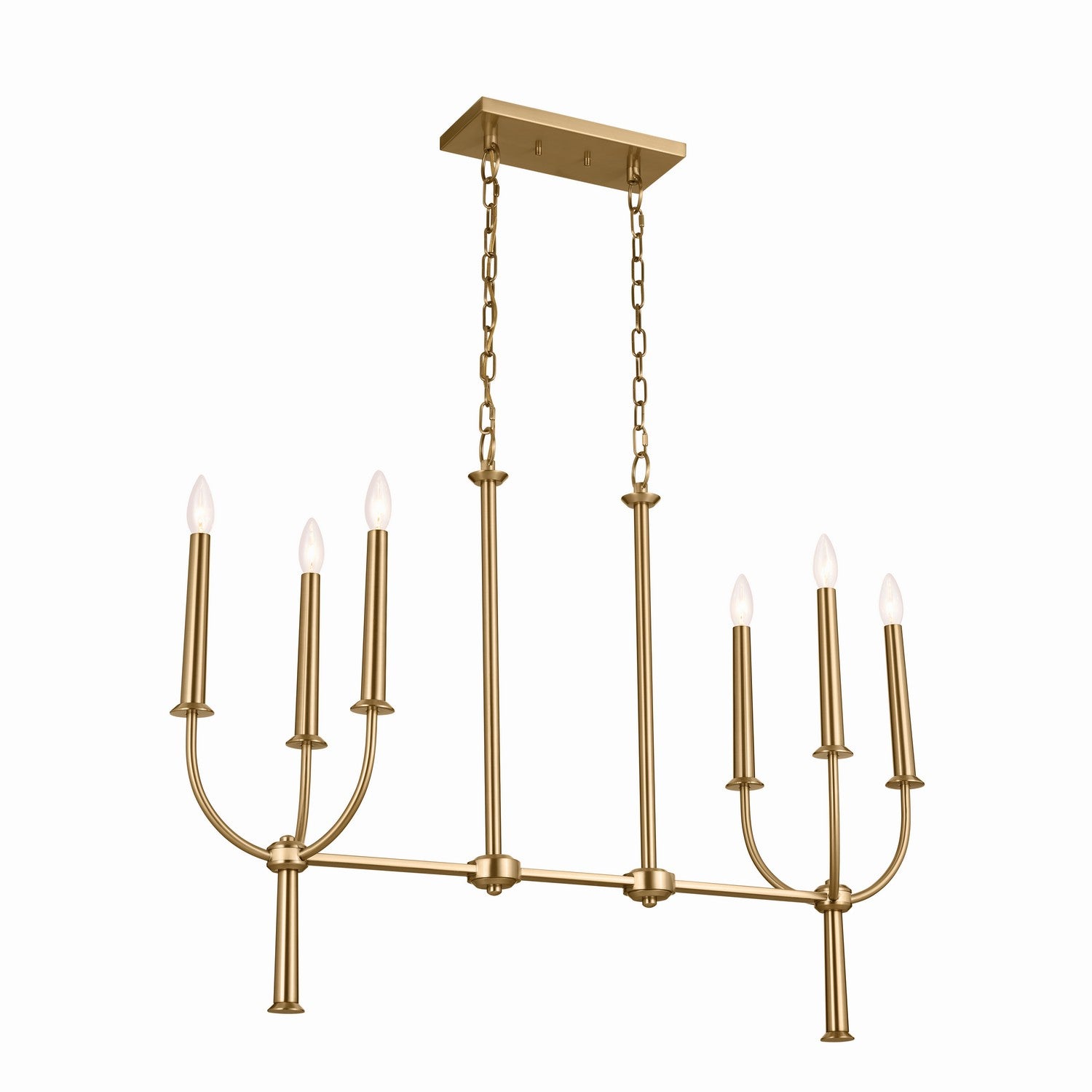 Kichler - 52495BNB - Six Light Linear Chandelier - Florence - Brushed Natural Brass