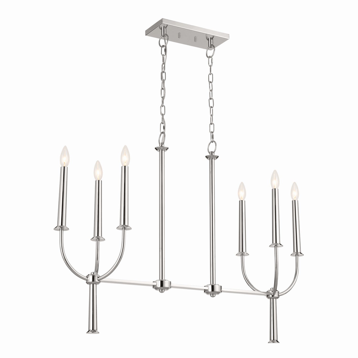 Kichler - 52495PN - Six Light Linear Chandelier - Florence - Polished Nickel