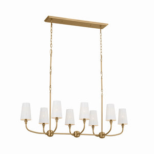 Kichler - 52510BNB - Eight Light Linear Chandelier - Adeena - Brushed Natural Brass