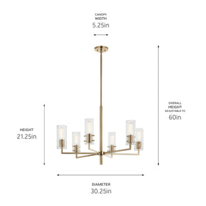 Kichler - 52679CPZ - Six Light Chandelier - Velestino - Champagne Bronze
