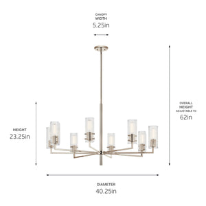 Kichler - 52680PN - Eight Light Chandelier - Velestino - Polished Nickel