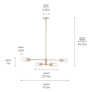 Kichler - 52681CPZ - Four Light Linear Chandelier - Velestino - Champagne Bronze