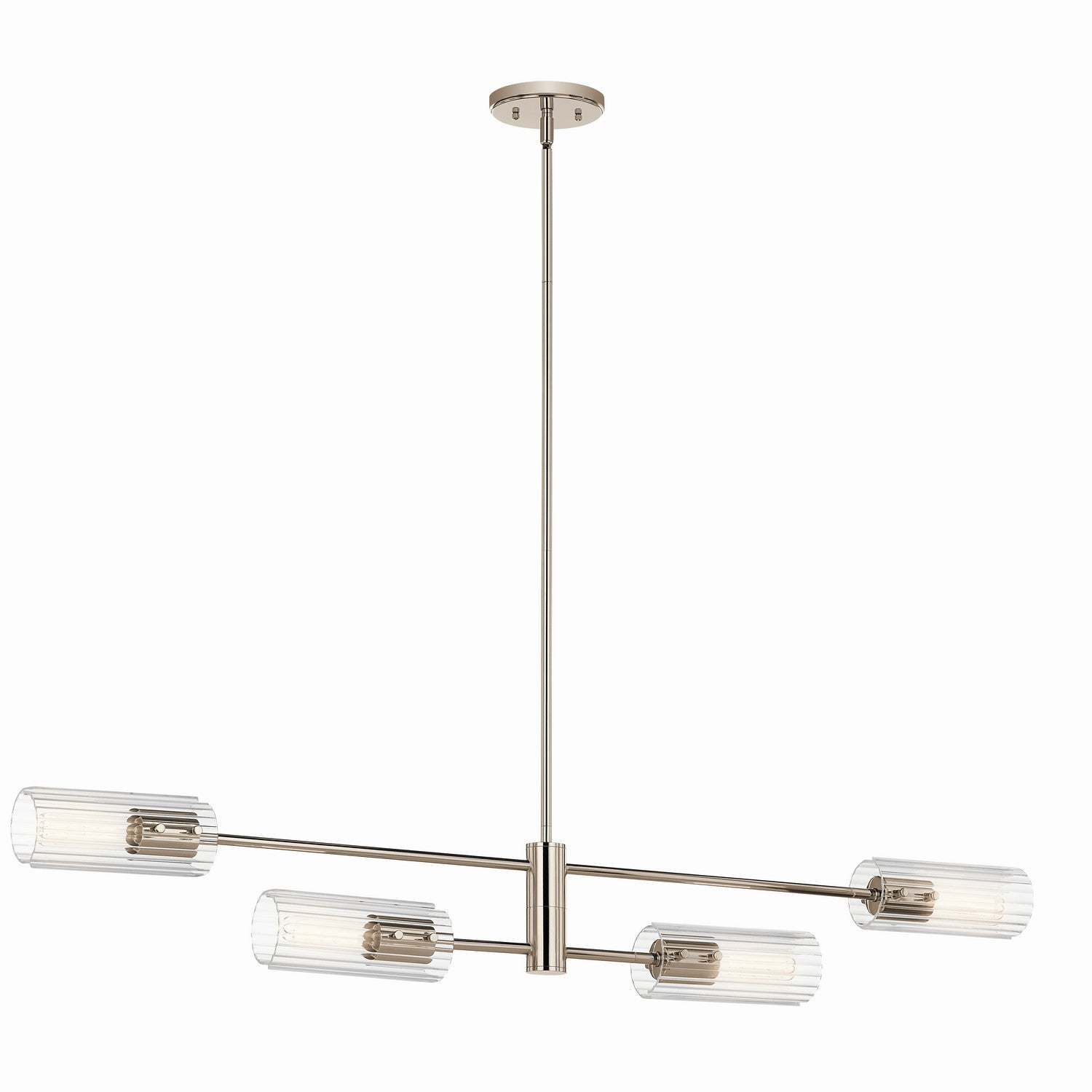 Kichler - 52681PN - Four Light Linear Chandelier - Velestino - Polished Nickel