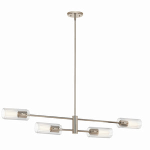 Kichler - 52681PN - Four Light Linear Chandelier - Velestino - Polished Nickel