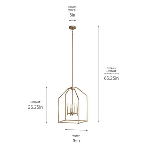 Kichler - 52722CPZ - Four Light Foyer Pendant - Madden - Champagne Bronze