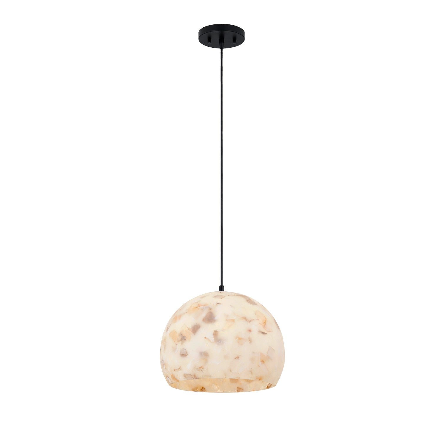 Justice Designs - ALR-6533-MBLK - One Light Pendant - Alabaster Rocks! - Matte Black