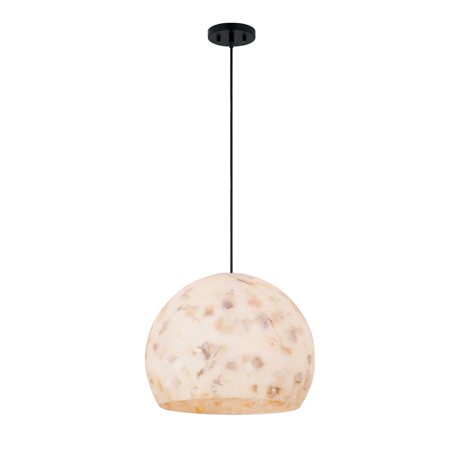 Justice Designs - ALR-6535-MBLK - One Light Pendant - Alabaster Rocks! - Matte Black