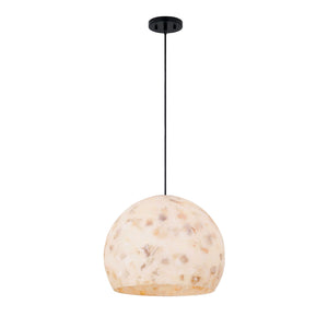 Justice Designs - ALR-6535-MBLK - One Light Pendant - Alabaster Rocks! - Matte Black