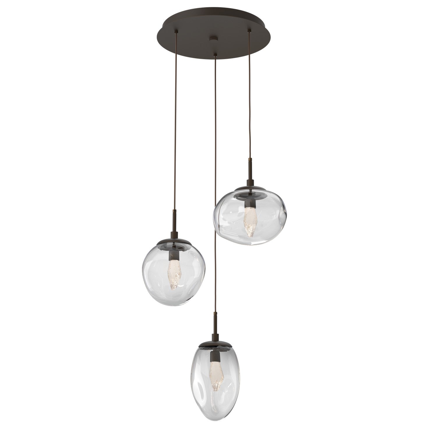 Hammerton Studio - CHB0069-03-FB-GC-C01-L3 - LED Pendant - Cosmos - Flat Bronze