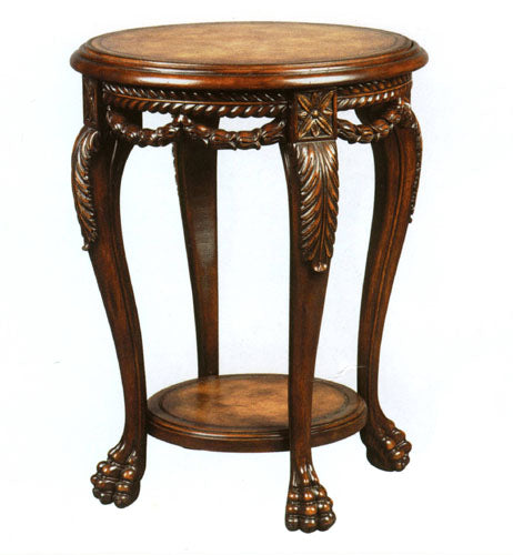 Ambella Home - 05099-900-001 - Accent Table - Leather & Swag - Mahogany