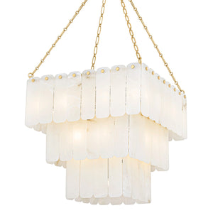 Hudson Valley - 7433-AGB - 33 Light Chandelier - Moissanite - Aged Brass