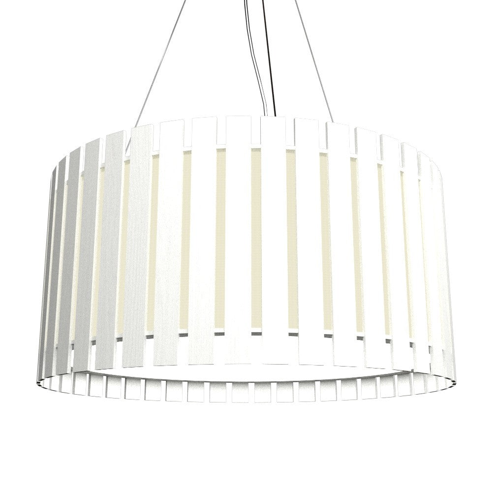 Accord Lighting - 1092.47 - Three Light Pendant - Slatted - Organic White