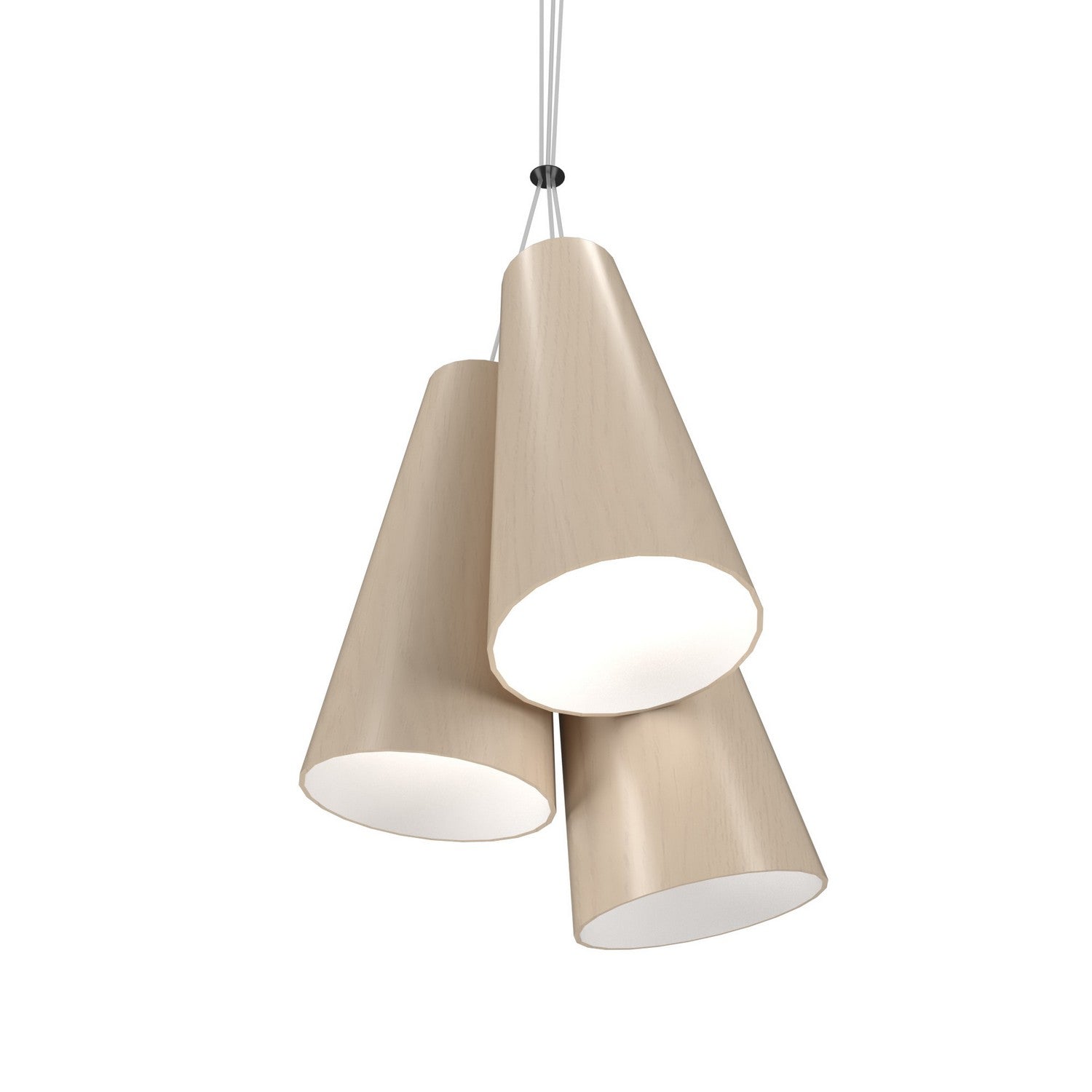 Accord Lighting - 1234.48 - Three Light Pendant - Conical - Organic Cappuccino