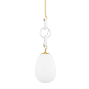 Mitzi - H690701-AGB/TWH - One Light Pendant - Marina - Aged Brass/Textured White