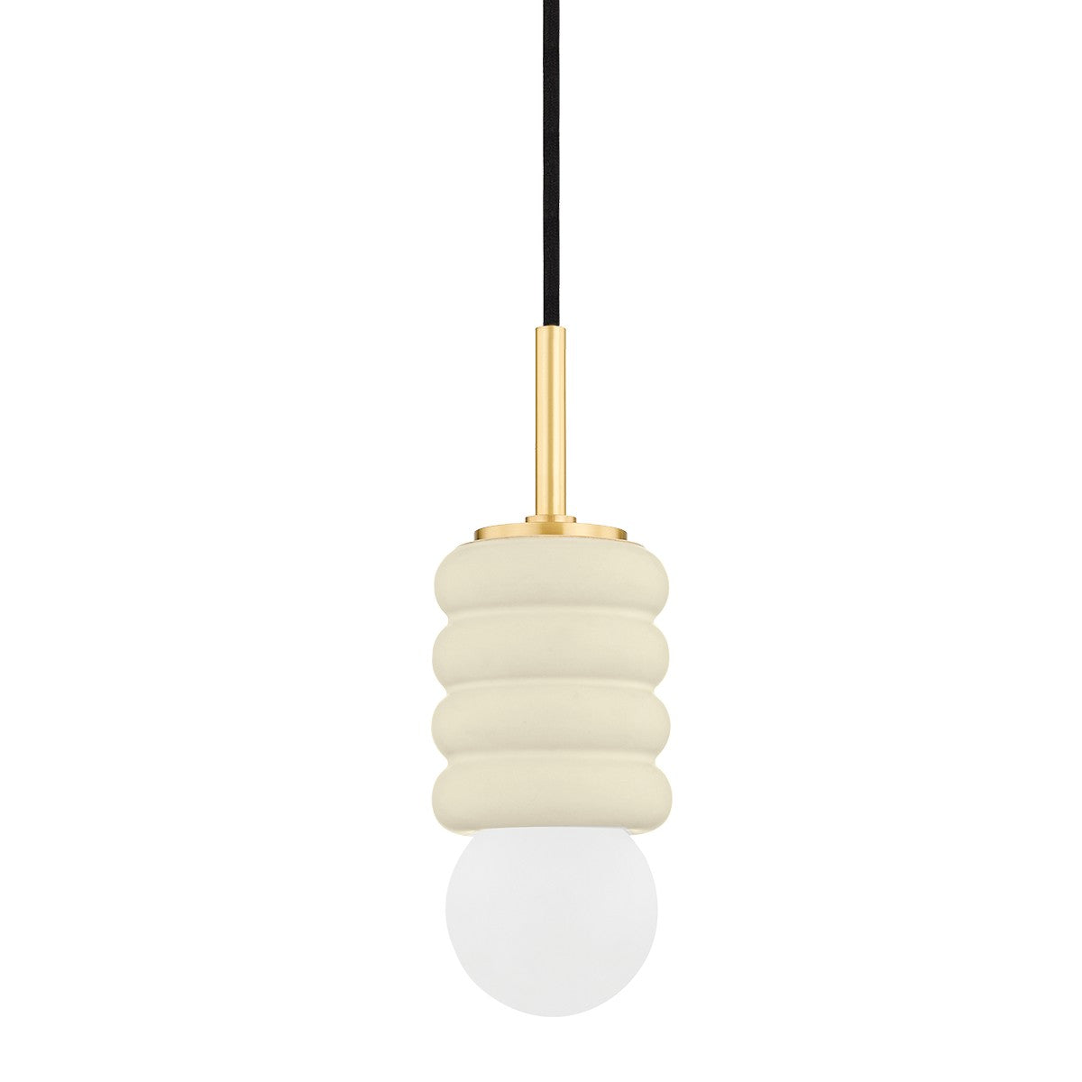 Mitzi - H691701-AGB/CAI - One Light Pendant - Bibi - Aged Brass/Ceramic Antique Ivory