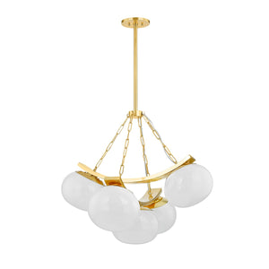 Hudson Valley - 2105-AGB - Five Light Chandelier - Duxbury - Aged Brass