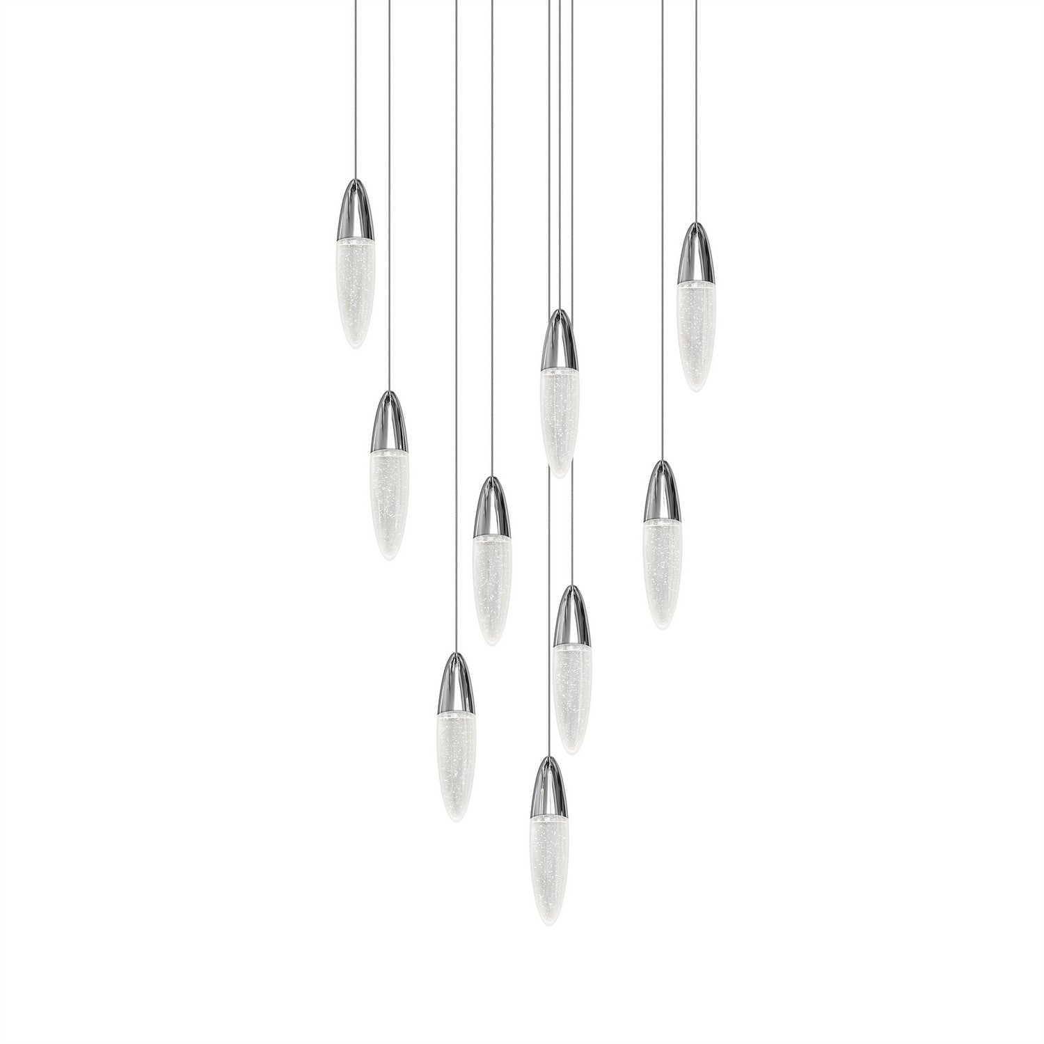 Sonneman - 4163.01 - Nine Light Pendant - Polished Chrome w/White Canopy