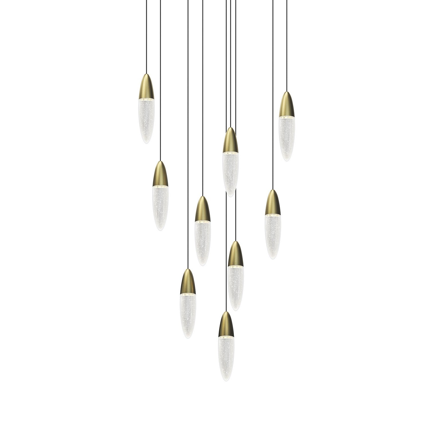 Sonneman - 4163.38 - Nine Light Pendant - Satin Brass w/White Canopy