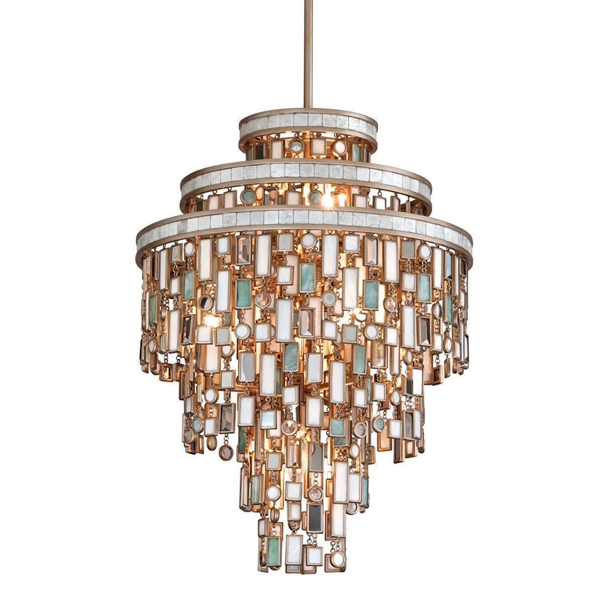 Corbett Lighting - 142-47-CPL - Seven Light Chandelier - Dolcetti - Champagne Leaf