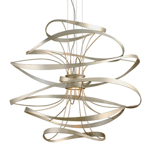 Corbett Lighting - 213-44 - LED Chandelier - Calligraphy - Silver Leaf Polished Stainless