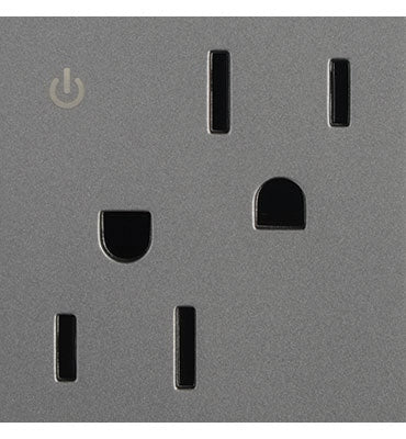 Legrand - ARCD152M10 - 15A Tamper-Resistant Dual-Controlled Outlet - adorne - Magnesium