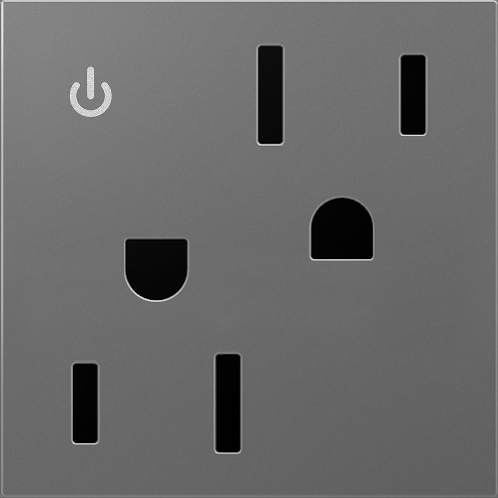 Legrand - ARCD152M10 - 15A Tamper-Resistant Dual-Controlled Outlet - adorne - Magnesium