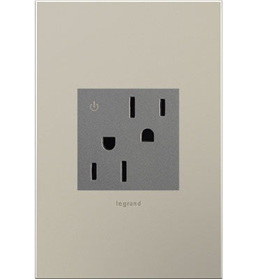 Legrand - ARCD152M10 - 15A Tamper-Resistant Dual-Controlled Outlet - adorne - Magnesium