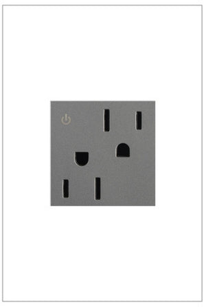 Legrand - ARCD152M10 - 15A Tamper-Resistant Dual-Controlled Outlet - adorne - Magnesium