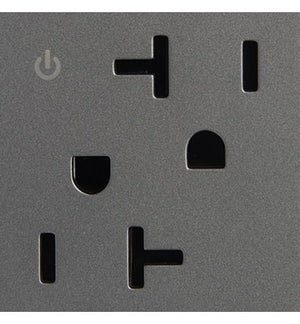 Legrand - ARCD202M10 - 20A Tamper-Resistant Dual-Controlled Outlet - adorne - Magnesium