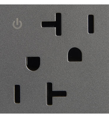 Legrand - ARCD202M10 - 20A Tamper-Resistant Dual-Controlled Outlet - adorne - Magnesium