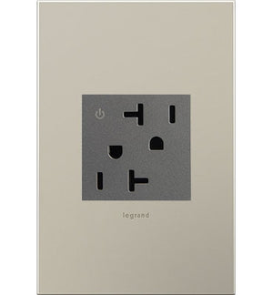 Legrand - ARCD202M10 - 20A Tamper-Resistant Dual-Controlled Outlet - adorne - Magnesium