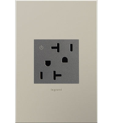 Legrand - ARCD202M10 - 20A Tamper-Resistant Dual-Controlled Outlet - adorne - Magnesium