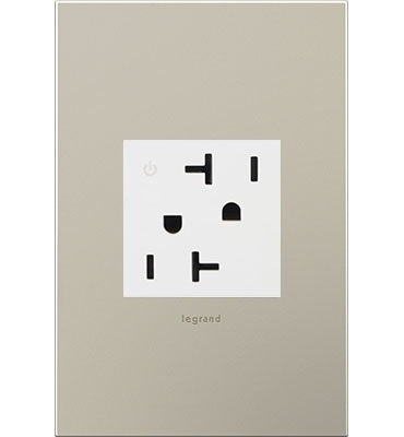 Legrand - ARCD202W10 - 20A Tamper-Resistant Dual-Controlled Outlet - adorne - White