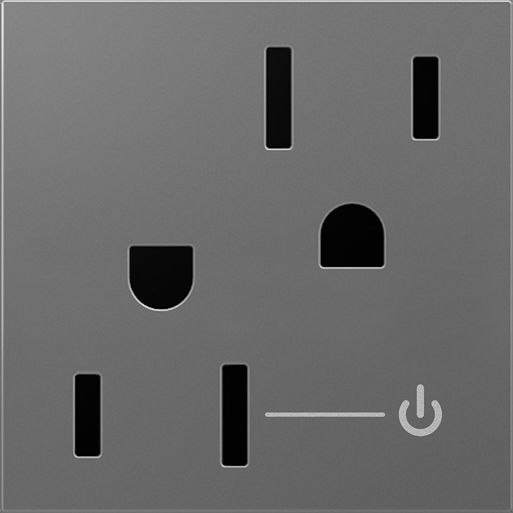 Legrand - ARCH152M10 - 15A Tamper-Resistant Half-Controlled Outlet - adorne - Magnesium