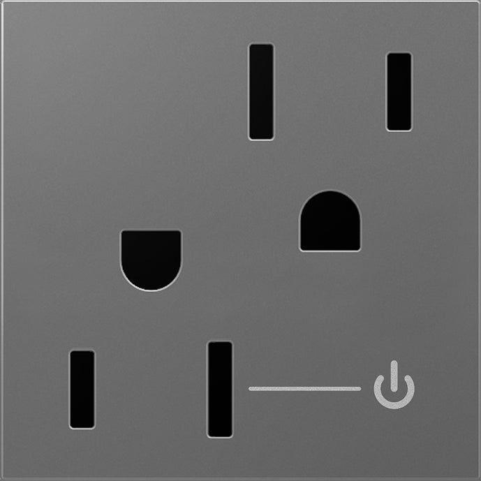 Legrand - ARCH152M10 - 15A Tamper-Resistant Half-Controlled Outlet - adorne - Magnesium