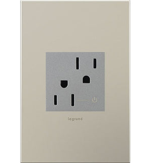 Legrand - ARCH152M10 - 15A Tamper-Resistant Half-Controlled Outlet - adorne - Magnesium