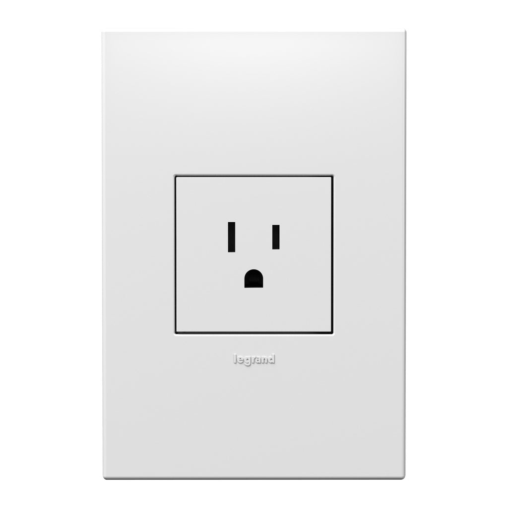 Legrand - ARTR151W10 - 15A Single Tamper-Resistant Outlet - adorne - White