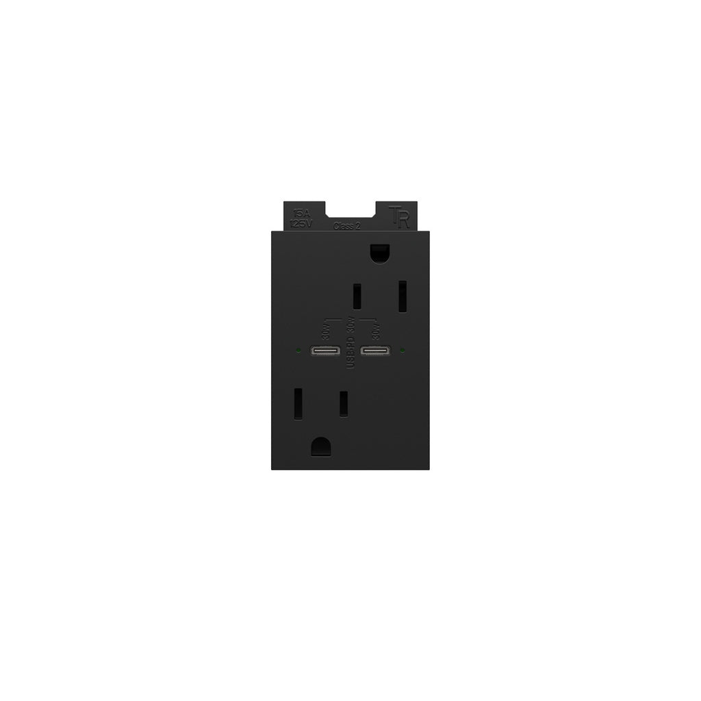 Legrand - ARTRUSB15PD30G4 - 15A Tamper-Resistant Ultra-Fast Plus Power Delivery USB Type-C/C Outlet, Plus-Size - adorne - Graphite