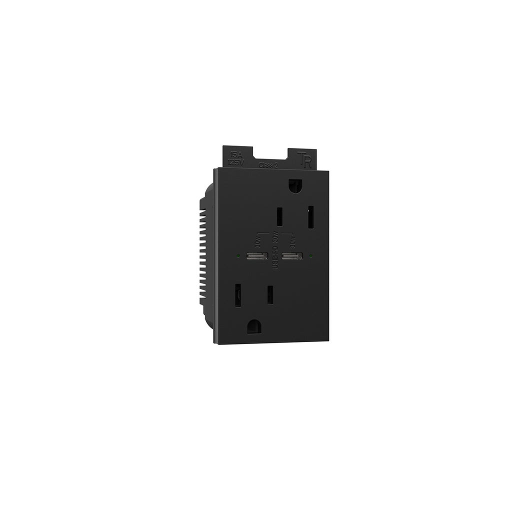 Legrand - ARTRUSB15PD30G4 - 15A Tamper-Resistant Ultra-Fast Plus Power Delivery USB Type-C/C Outlet, Plus-Size - adorne - Graphite