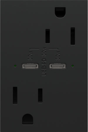 Legrand - ARTRUSB15PD30G4 - 15A Tamper-Resistant Ultra-Fast Plus Power Delivery USB Type-C/C Outlet, Plus-Size - adorne - Graphite