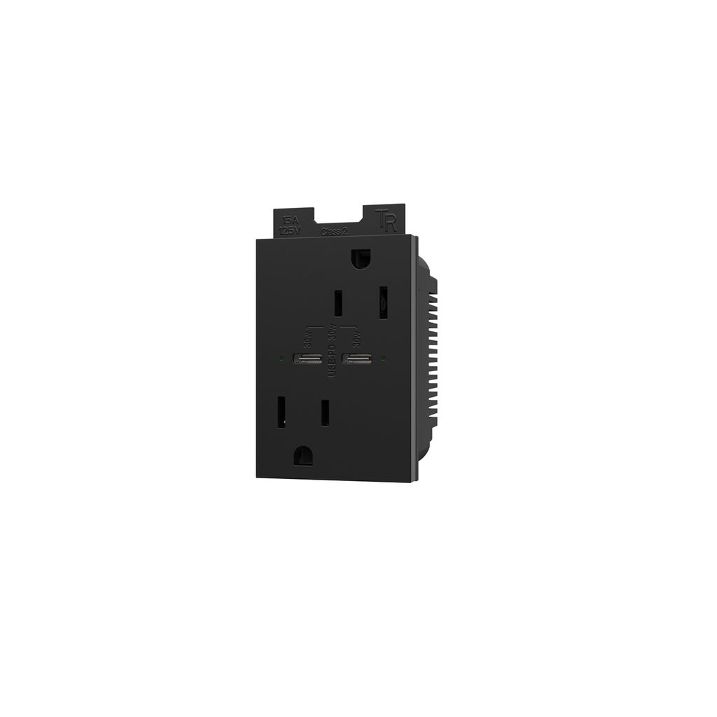 Legrand - ARTRUSB15PD30G4 - 15A Tamper-Resistant Ultra-Fast Plus Power Delivery USB Type-C/C Outlet, Plus-Size - adorne - Graphite