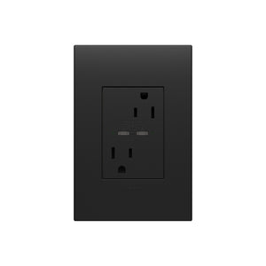 Legrand - ARTRUSB15PD30G4 - 15A Tamper-Resistant Ultra-Fast Plus Power Delivery USB Type-C/C Outlet, Plus-Size - adorne - Graphite