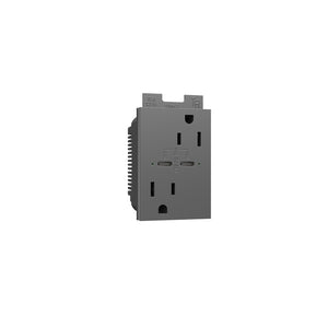 Legrand - ARTRUSB15PD30M4 - 15A Tamper-Resistant Ultra-Fast Plus Power Delivery USB Type-C/C Outlet, Plus-Size - adorne - Magnesium