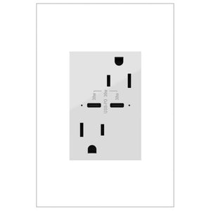 Legrand - ARTRUSB15PD30W4 - 15A Tamper-Resistant Ultra-Fast Plus Power Delivery USB Type-C/C Outlet, Plus-Size - adorne - White
